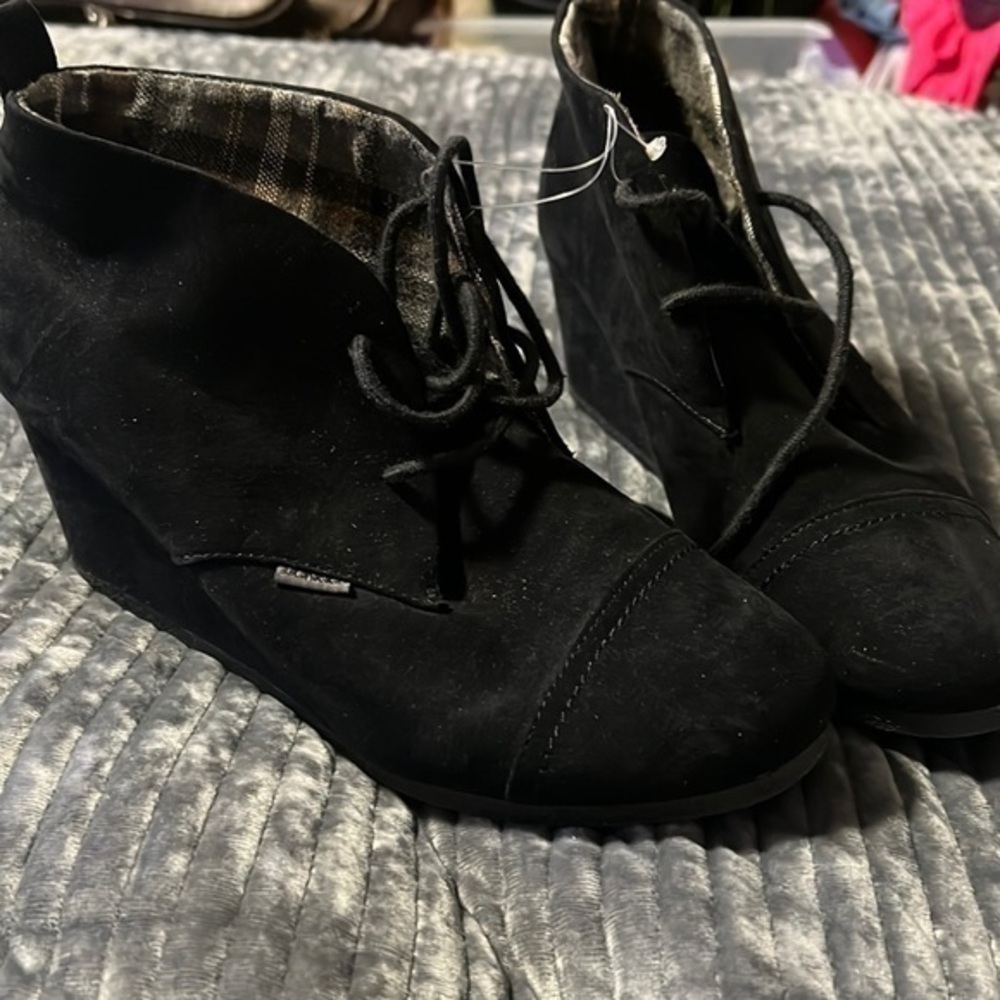 Bingo black wedge boots
